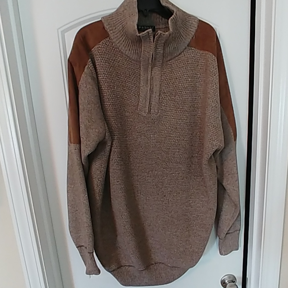 Dressy Tan and brown sweater